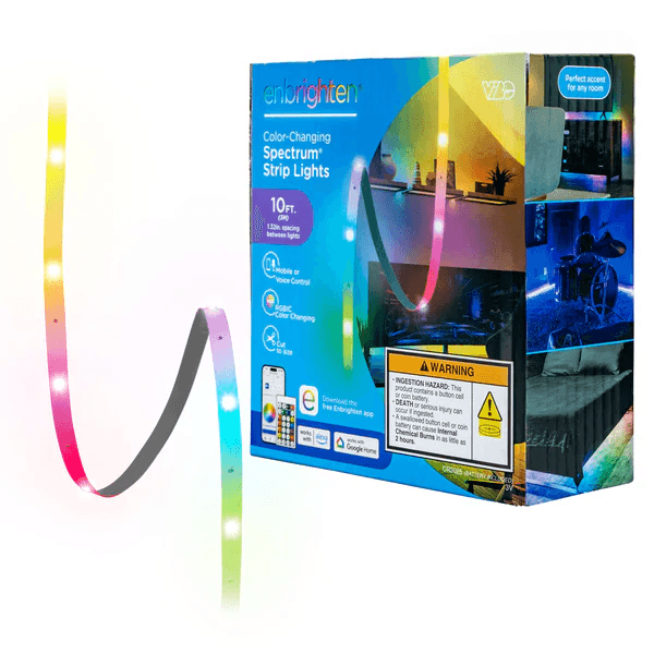 Enbrighten Vibe Tape Light, RGBIC, WIFI, IR remote, 24v, 10 ft
