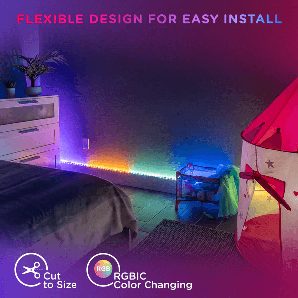 Enbrighten Vibe Tape Light, RGBIC, WIFI, IR remote, 24v, 10 ft
