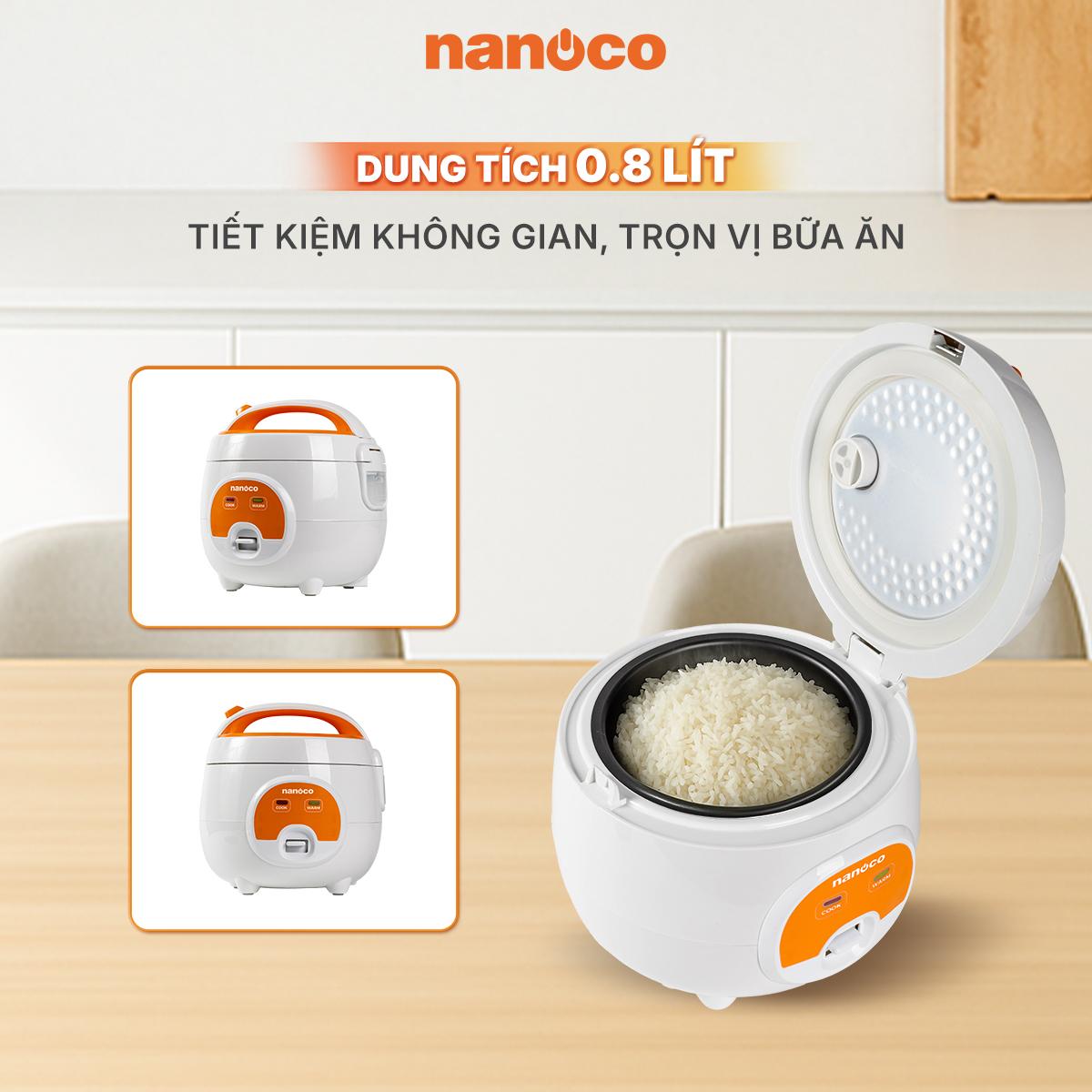 Nồi cơm điện, 0.8L, màu trắng-cam