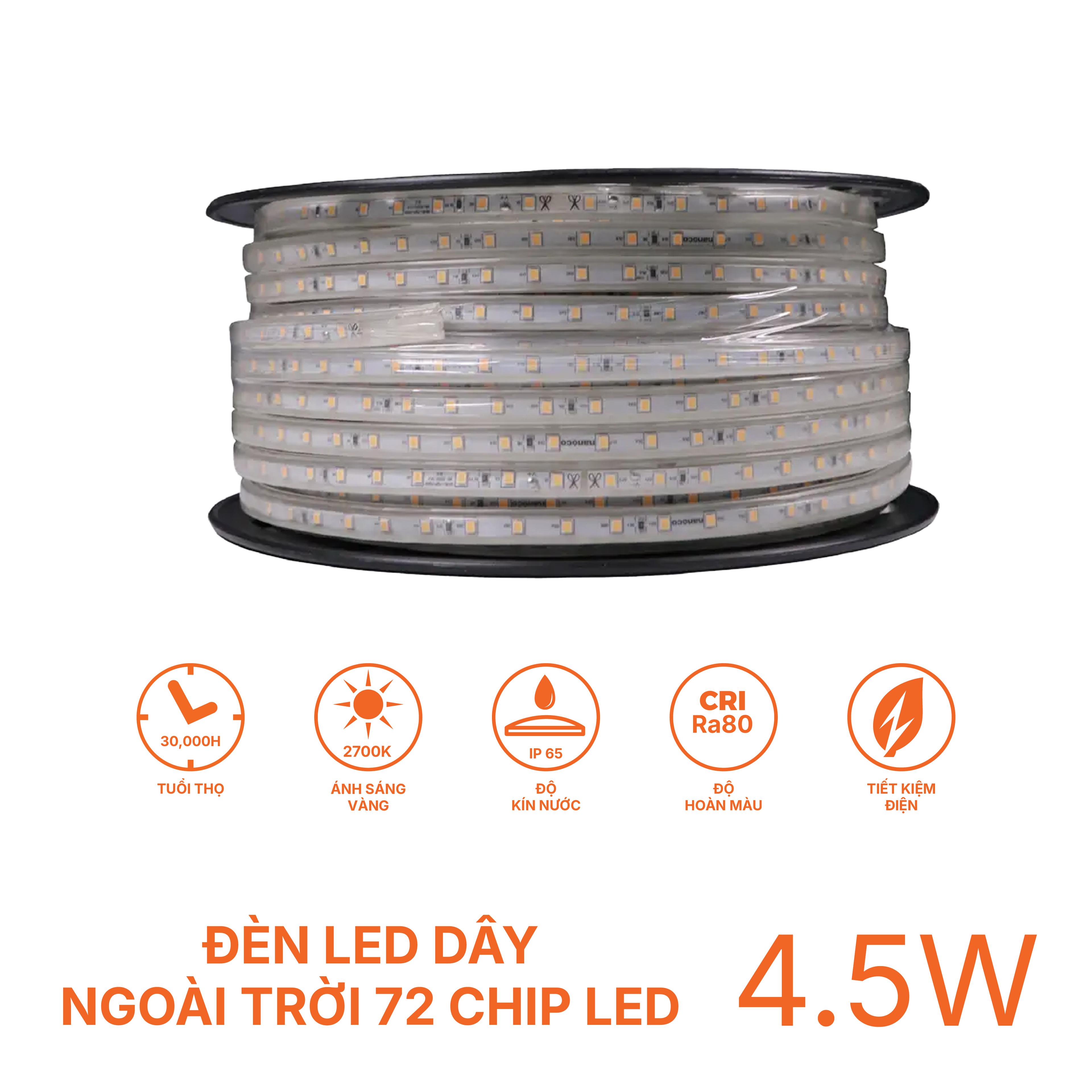 Đèn LED dây ngoài trời IP65 Nanoco 72P