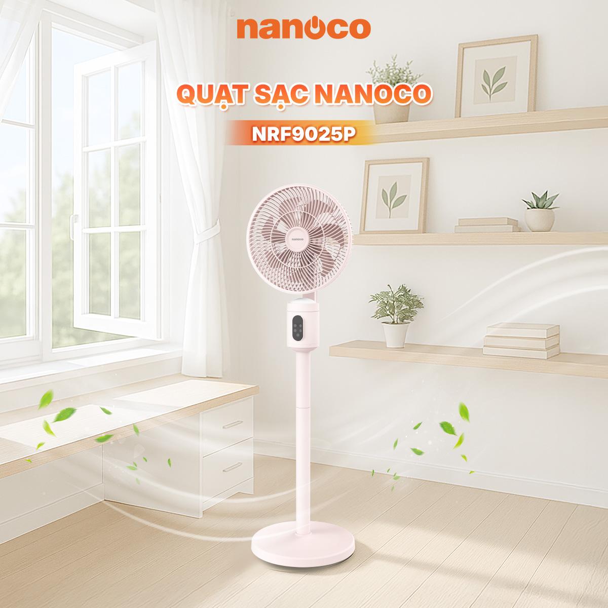 Quạt sạc 9inch, cảm ứng, remote, NRF9025