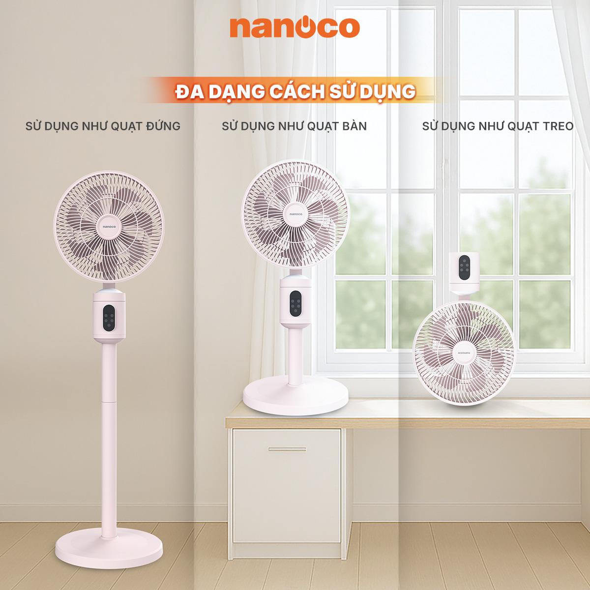 Quạt sạc 9inch, cảm ứng, remote, NRF9025