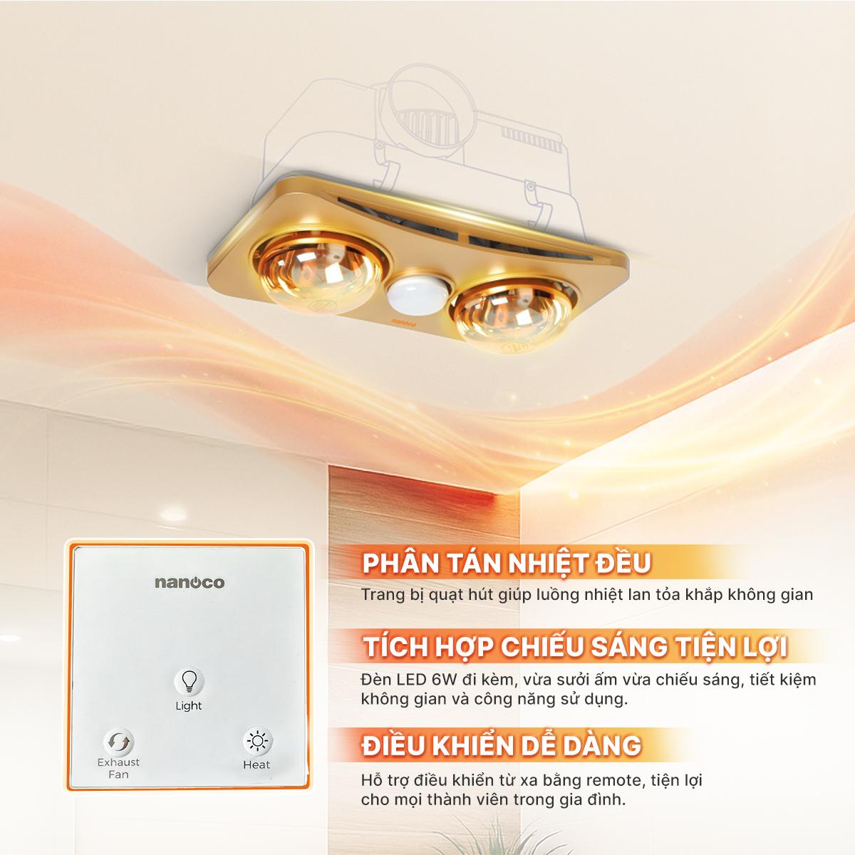 Đèn sưởi âm trần Nanoco