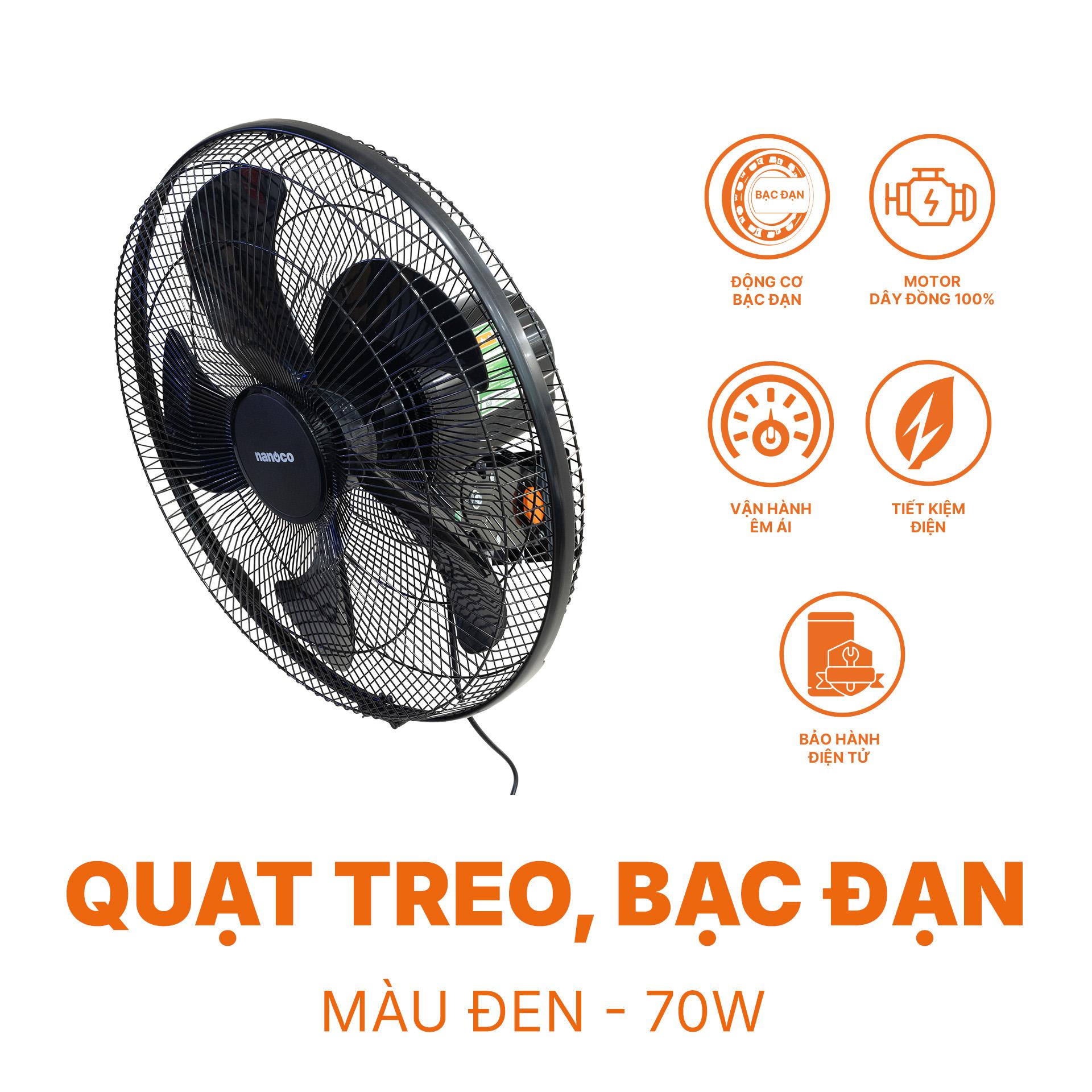 Quạt treo CN, bạc đạn, màu đen