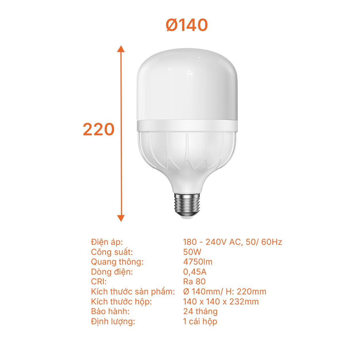 Bóng đèn Bulb trụ E27 - Lite Series Nanoco