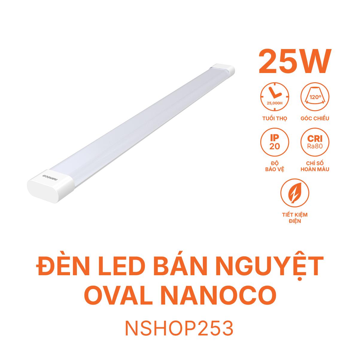 Đèn LED bán nguyệt Oval Nhựa Nanoco