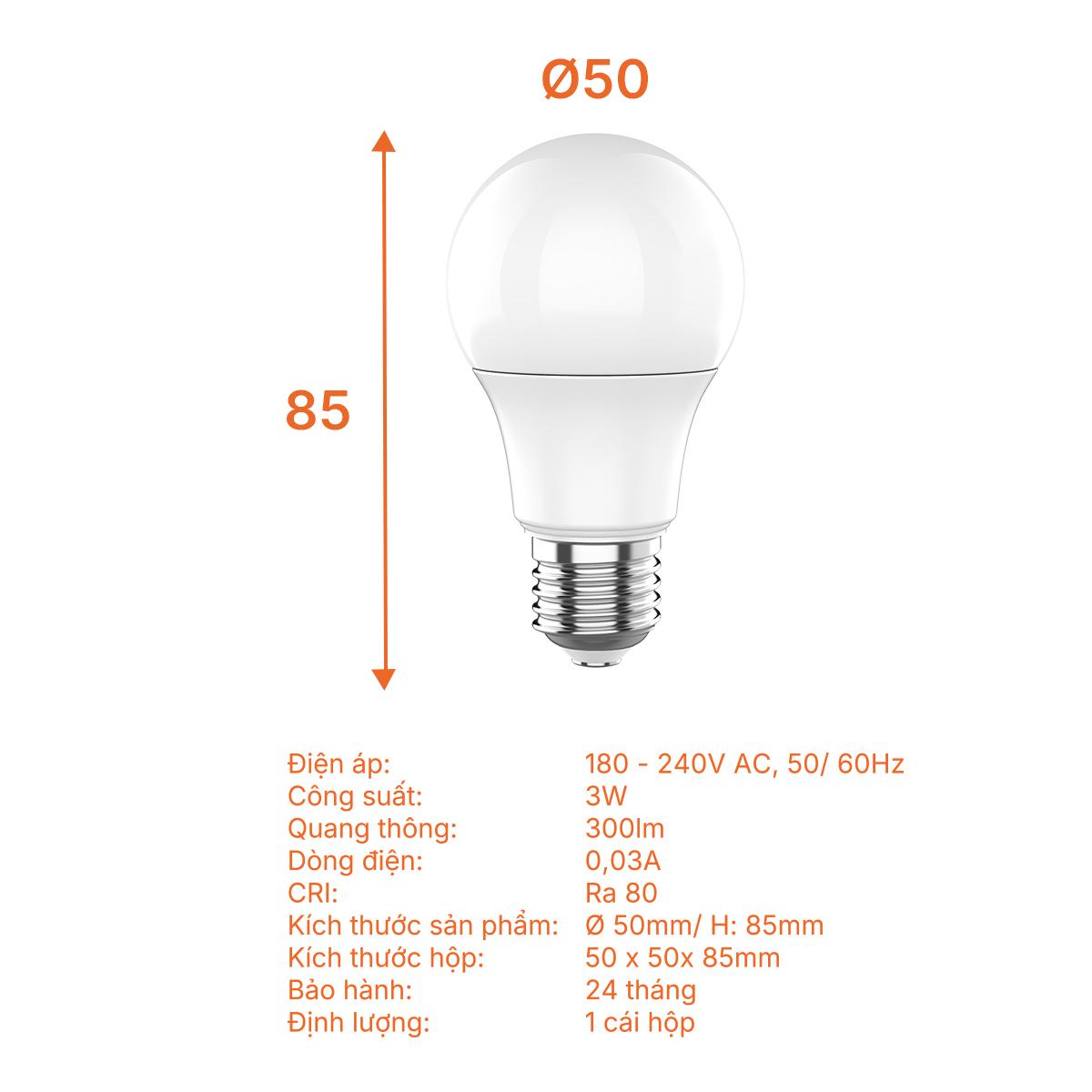 Bóng đèn Bulb tròn E27 - Lite Series Nanoco