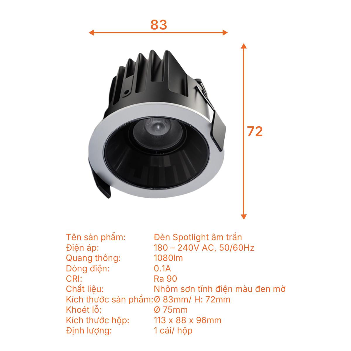 Đèn Spotlight âm trần Nanoco - Nova Series