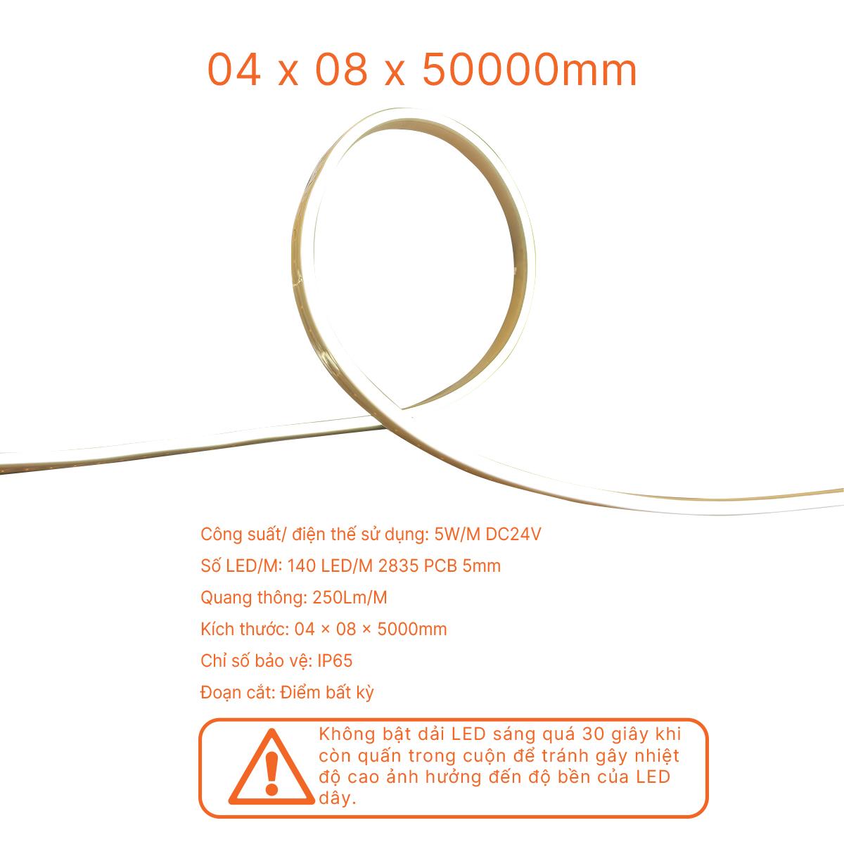 Đèn LED dây Neon DC24V IP65 Nanoco