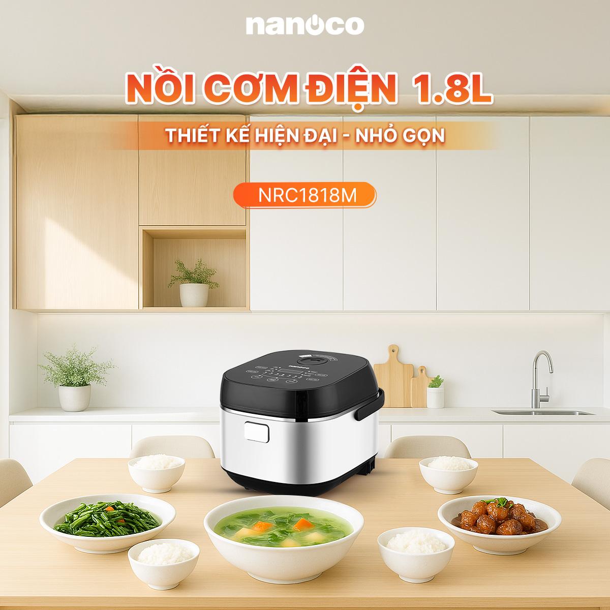 Nồi cơm điện nắp gài, 1.8L, màu đen
