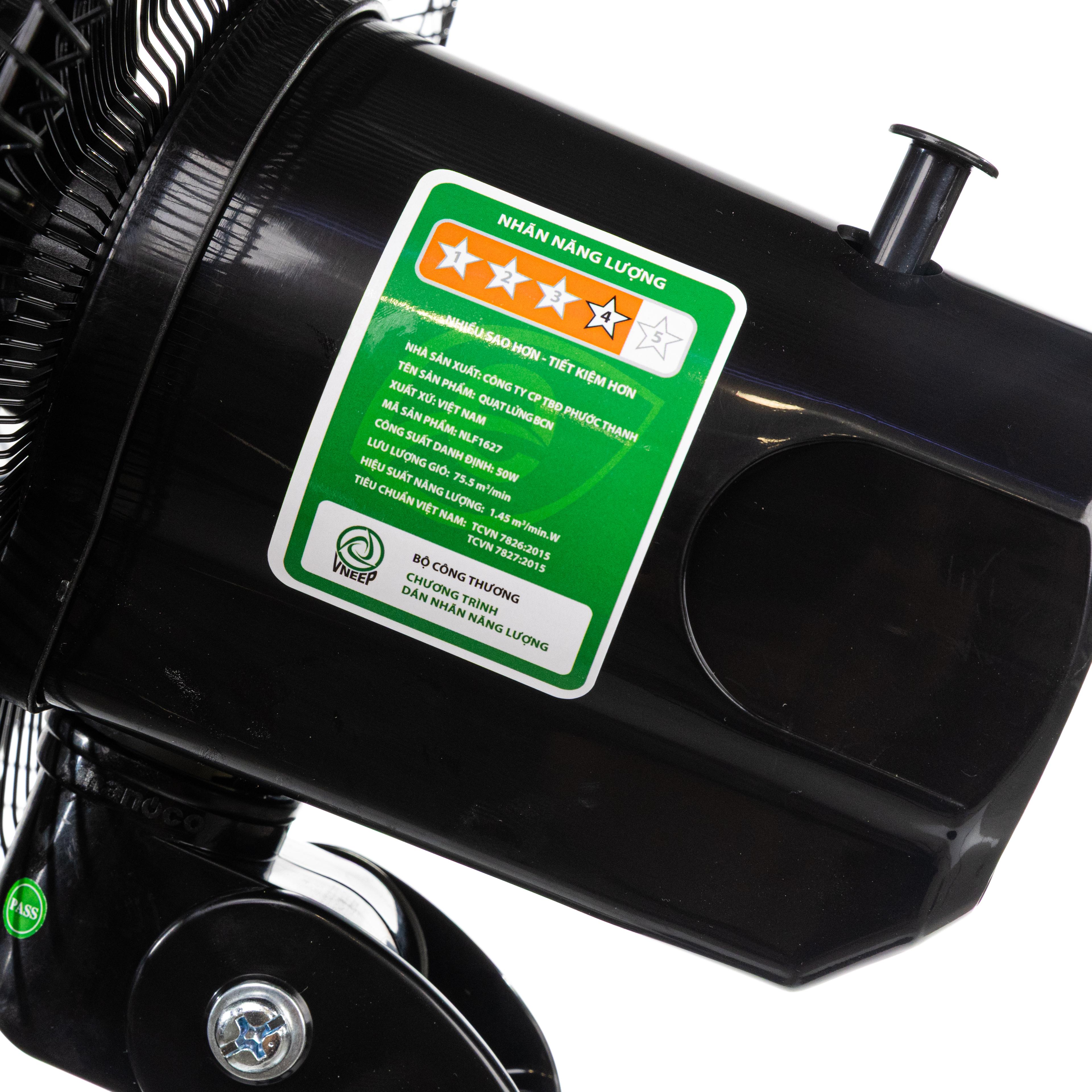 Quạt lửng BCN, bạc đạn, 50W, NLF1627 màu đen