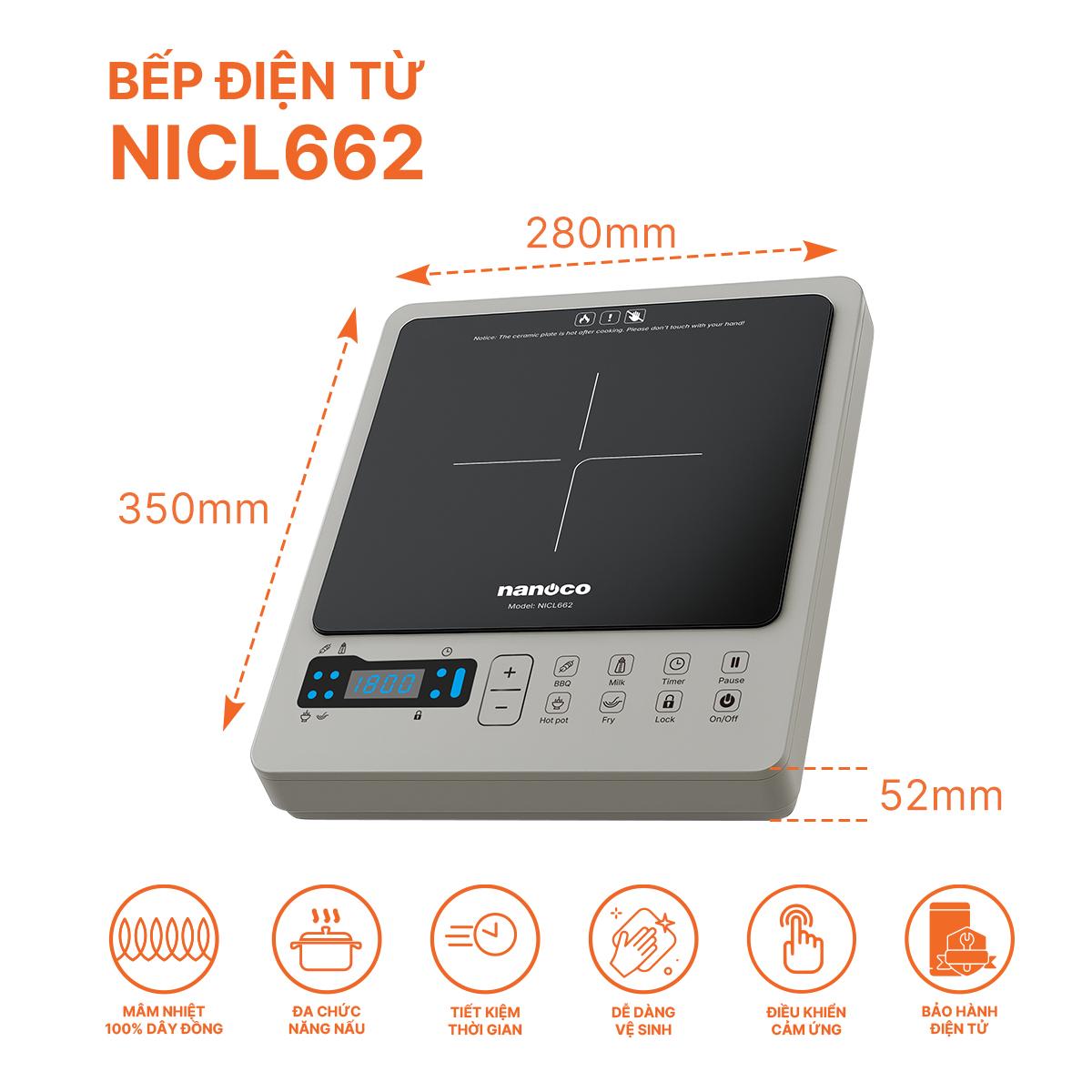 Bếp điện từ đơn Nanoco, NICL662