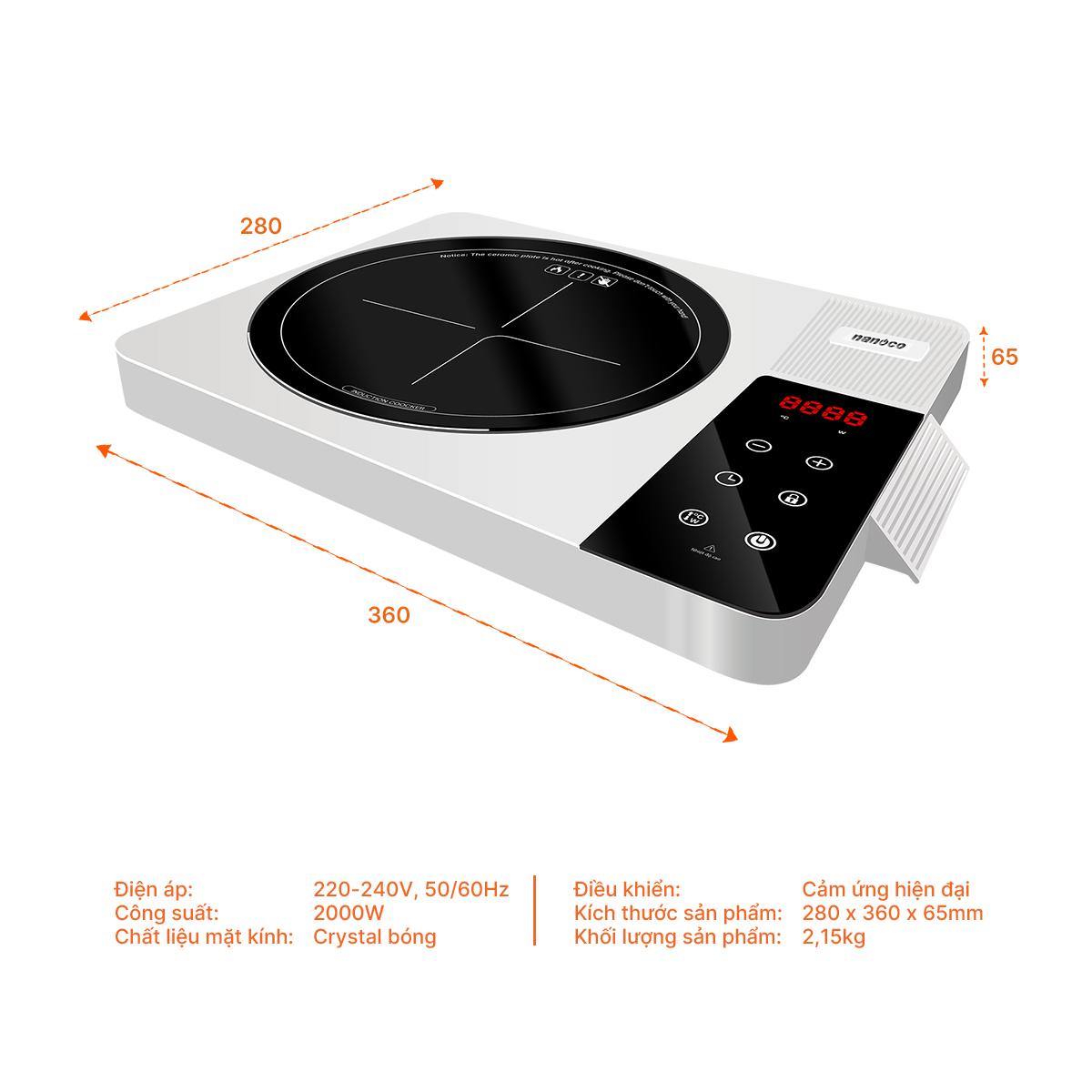 Bếp điện từ đơn Nanoco, NICK667