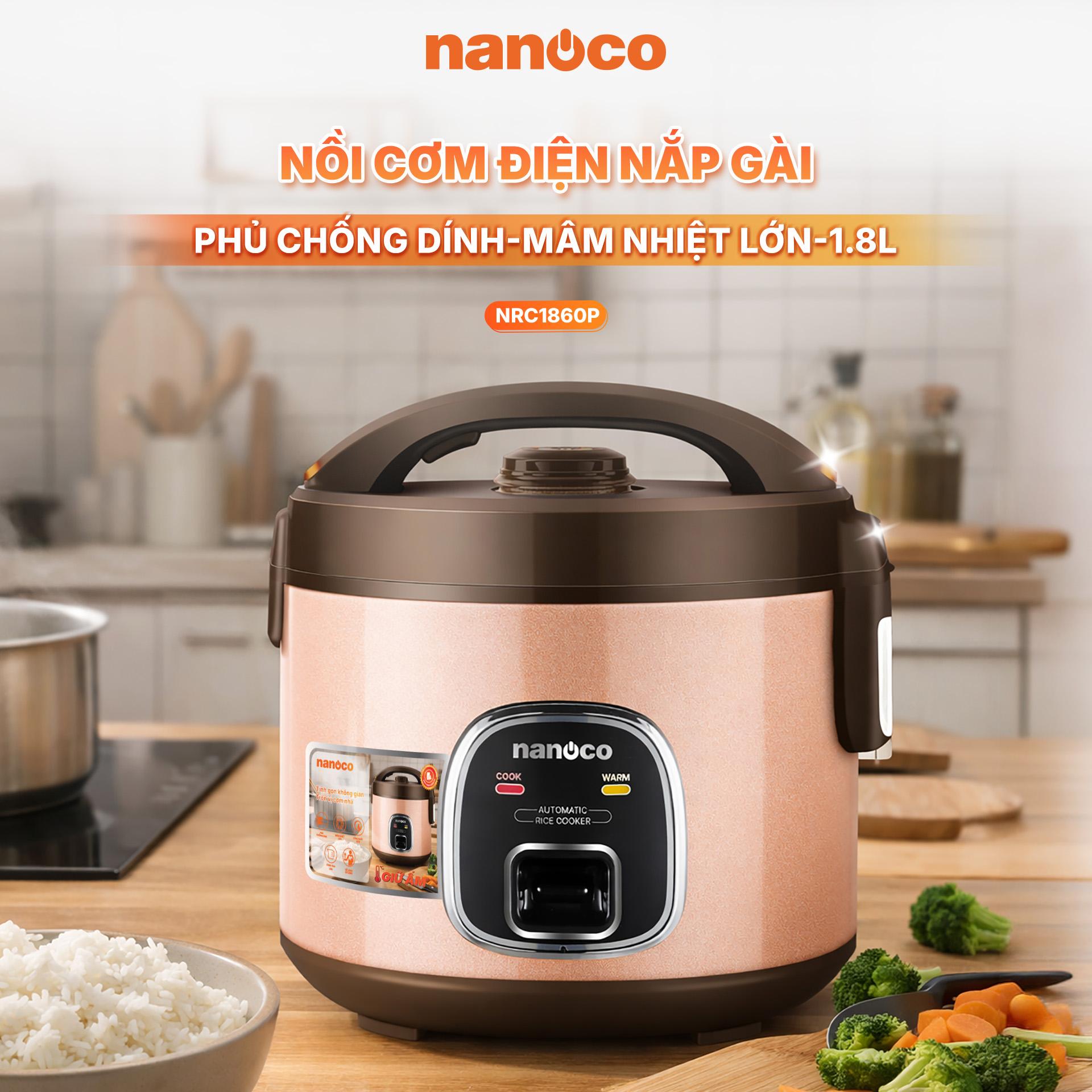 Nồi cơm điện nắp gài, 1.8L, màu hồng