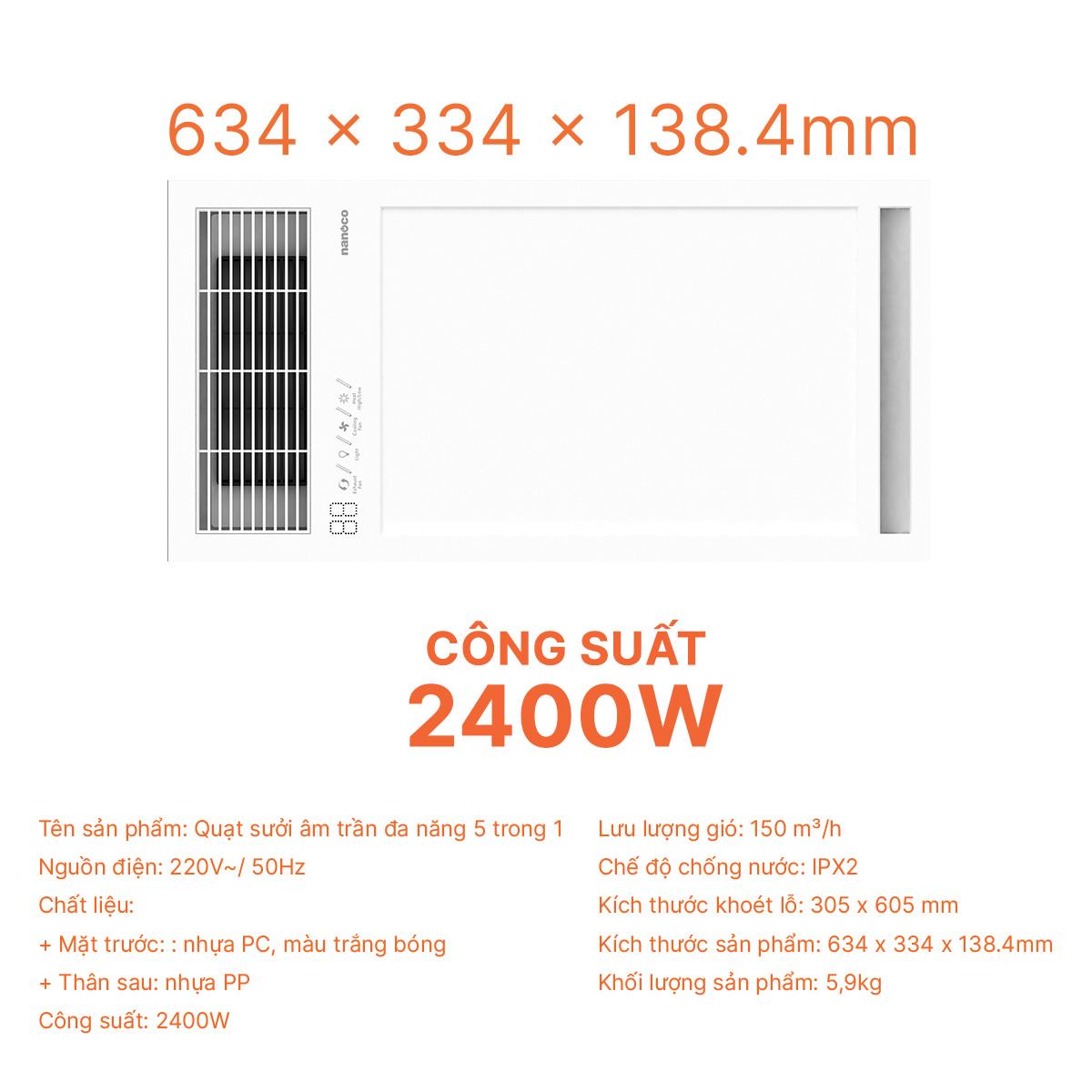 Máy sưởi có thông gió 5in1, NBD2562