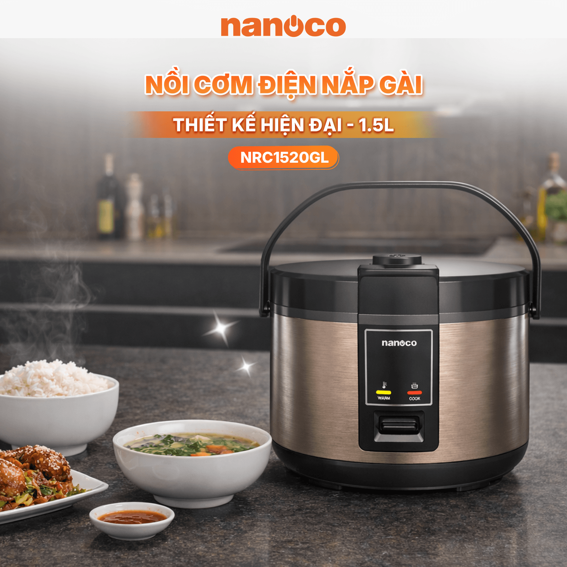 Nồi cơm nắp gài, 1.5L, NRC1520GL