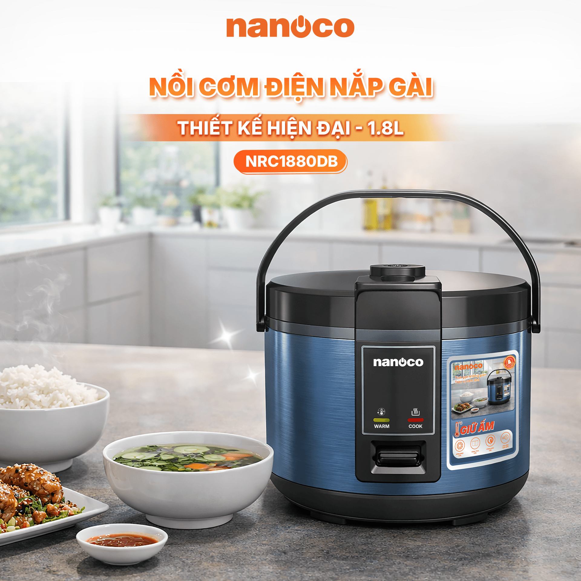 Nồi cơm nắp gài, 1.8L, NRC1880DB