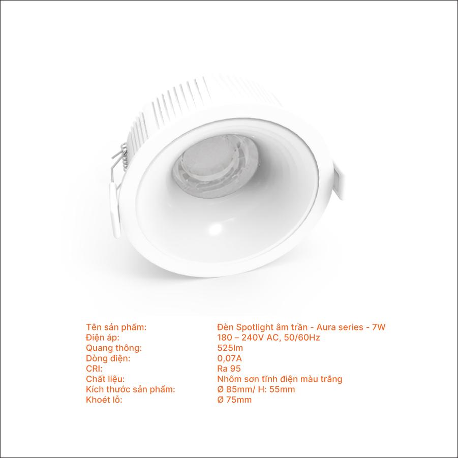 Đèn Spotlight âm trần Nanoco - Aura Series