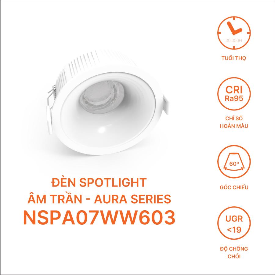 Đèn Spotlight âm trần Nanoco - Aura Series