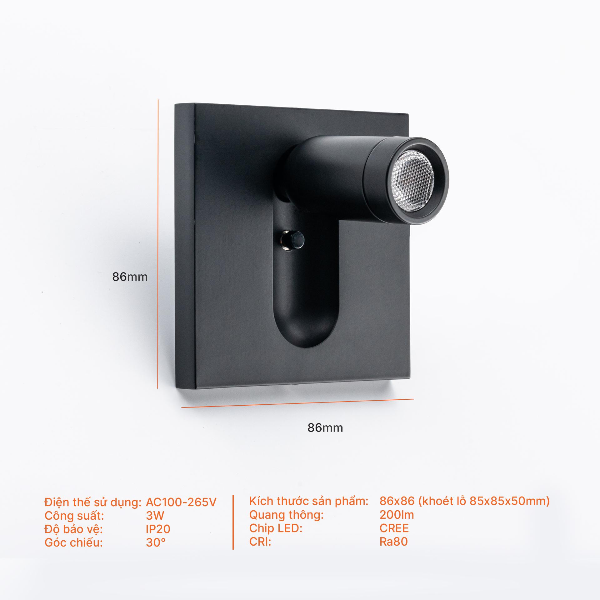 Đèn đọc sách âm tường Nanoco