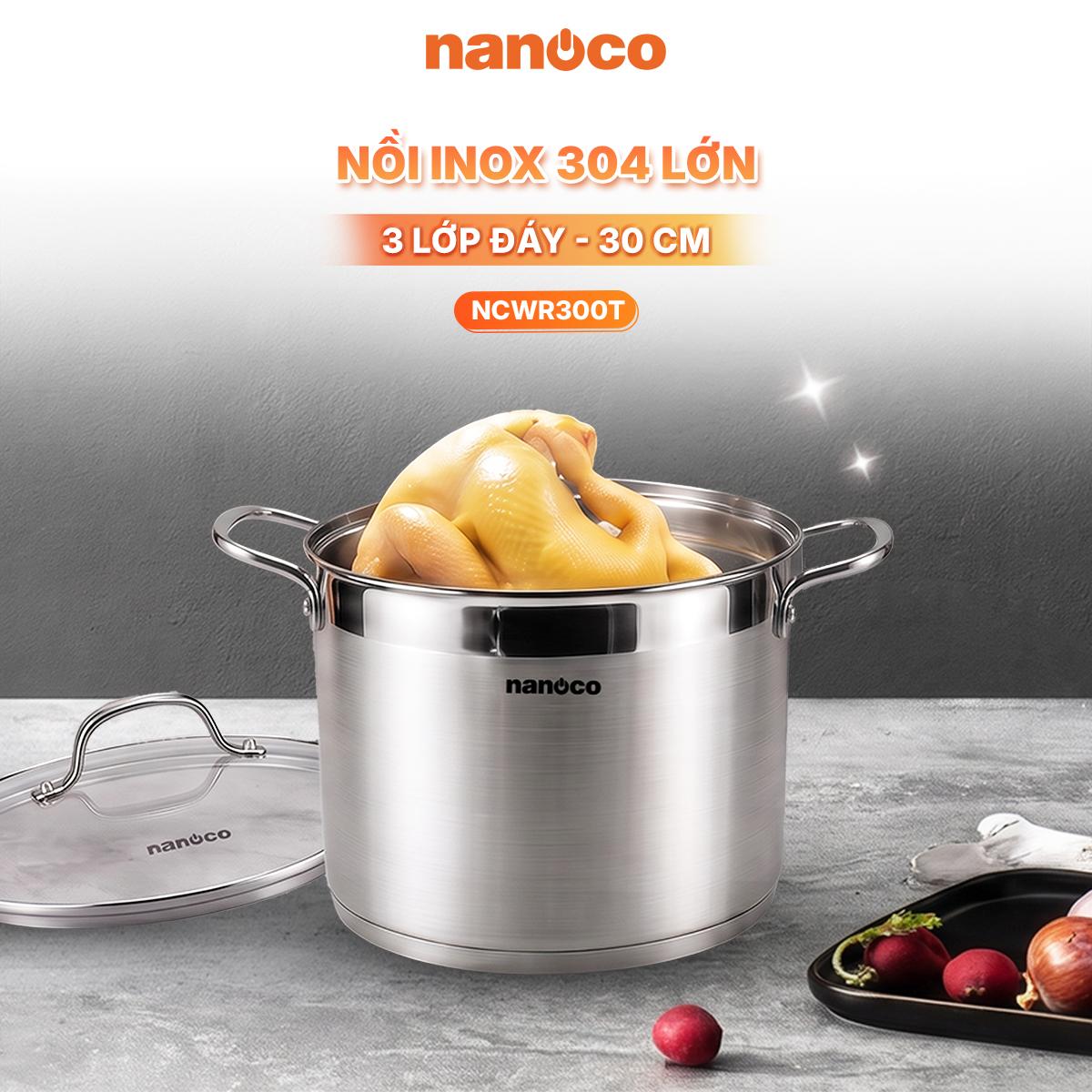 Nồi inox 304 lớn, 30cm